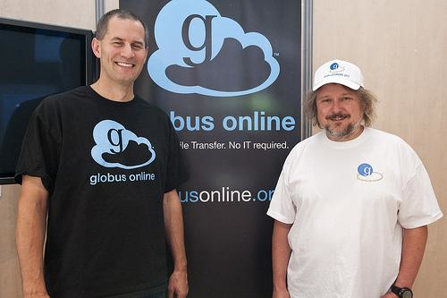 From left: Steve Tuecke (Globus Online, UChicago/Argonne) and IGE Program Director Helmut Heller (LRZ) at the 2011 EGI Technical Forum in Lyon, France