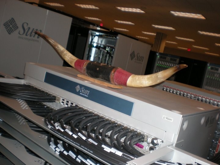 Only in Texas will you find steer horns mounted on a supercomputer
