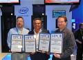 Joe Curley, Director of Tech. Marketing and HPC GM Stephen Wheat of Intel accept the awards from Tom Tabor