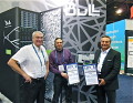 Bull EVP Michel Guillemet and Extreme Factory Architect & Technical Mgr Marc Levrier accepting their awards from CEO Tom Tabor