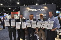 From left to right - Cray VP of WW Sales John Josephakis and TCI President and Gp Publisher Jeff Hyman join CEO Tom Tabor as they present Cray CEO Peter Ungaro with Cray's awards, supported by Media Relations Mgr Nick Davis