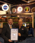 Jeff Hyman, President and Publisher of HPCwire presenting the award to Timothy Sandstrom, Senior Systems Analyst, NASA
