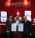 Alex Bouzari, CEO and Paul Bloch, President of Data Direct Networks accepting their awards from Tom Tabor (center)