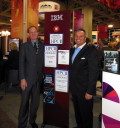Pictured - Herb Schultz, IBM Deep Computing accepting award on behalf of IBM Watson and WellPoint from Tom Tabor