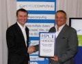 Jason Stowe, CEO of Cycle Computing accepting the award from Tom Tabor