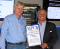Arista Co-Founder Andy Bechtolsheim presented the award by Tom Tabor, CEO and Founder, HPCwire and Tabor Communications Inc.