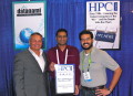 Tom Tabor, CEO and Founder, Tabor Communications presenting the award to Scientific Computing Research Specialist Surresh Marru, Indiana University and SW Engineer Aaron Myers, Cloudera accepting the award on behalf of The Apache Software Foundation