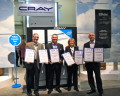 Pictured left to right - John Levesque, Director, HPCwire CEO and Founder Tom Tabor, Christy Adkinson, Director of Marketing, and Pete Ungaro, CEO, Cray