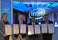 Pictured left to right - Eric Barton, Lead Architect, High Performance Data Division, Joe Curley, Director of Marketing, Data Center Gp, Raj Hazra, VP Intel Arthitecture Gp, GM, Tech. Gp accepting their awards from Tom Tabor