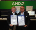 Dr. John Gustafson, Senior Fellow, Chief Product Architect for AMD accepting the Top 5 Vendors to Watch award from Tom Tabor, CEO and Founder Tabor Communications and HPCwire