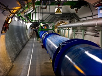 The Large Hadron Collider tunnel is located 100 meters underground on the Franco-Swiss border, near Geneva. Source: CERN.