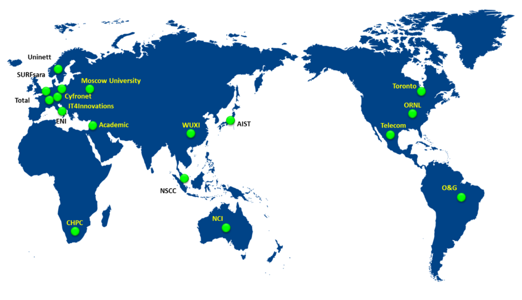 Figure 3 – InfiniBand-based, top supercomputers around the world (examples)