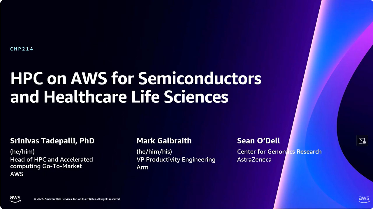 AWS re:Invent 2023: HPC on AWS for semiconductors and healthcare life sciences (CMP214)